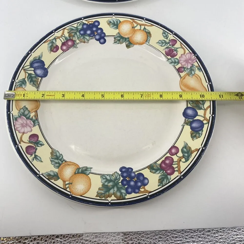 Oneida Orchard 10.75” Dinner Plates Set of 4 Stoneware Select Collection